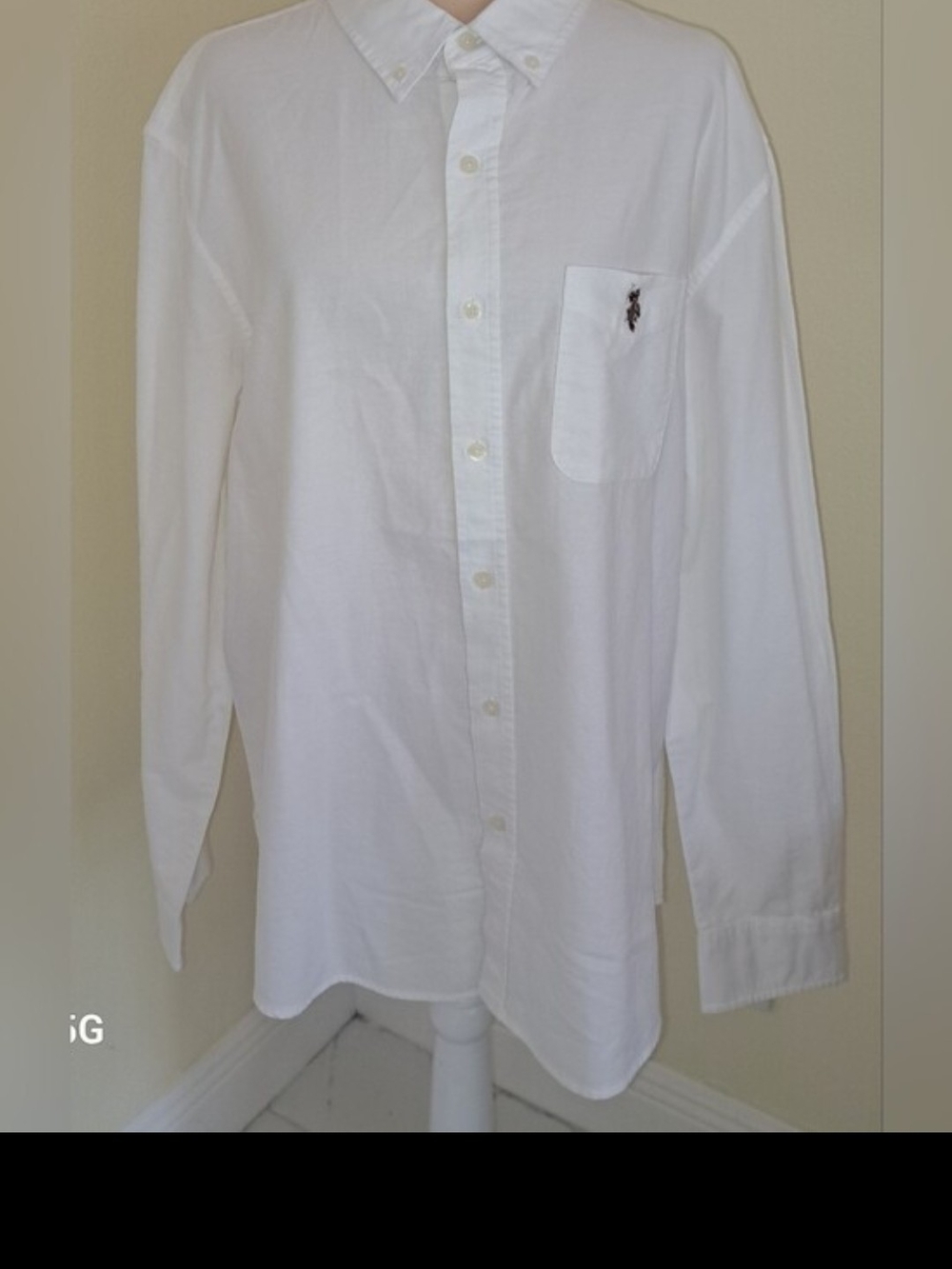 U.S. Polo Assn. White Men’s Button-Down Shirt with Chest Pocket